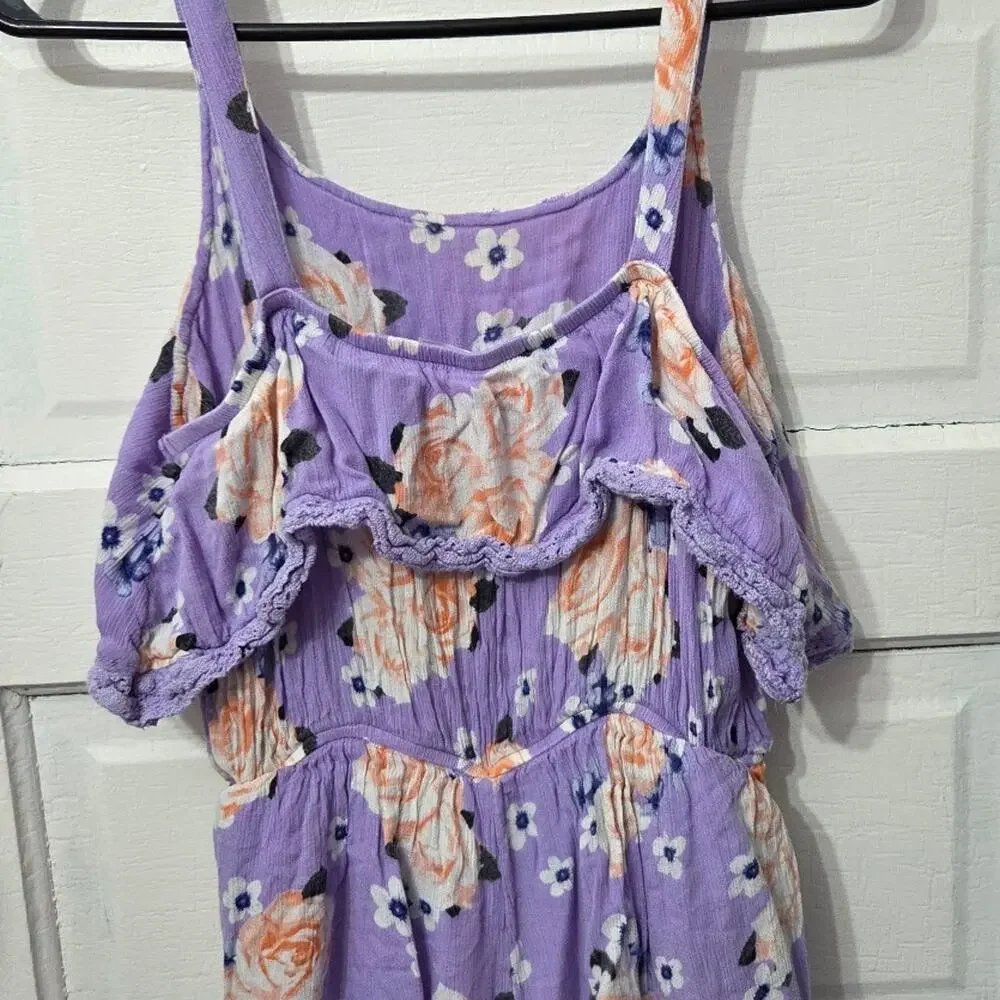Justice Girls People Flowered Romper with Shoulder Straps size 18